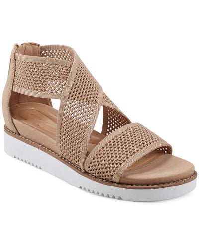 Easy Spirit Wander Round Toe Strappy Casual Sandals - Brown