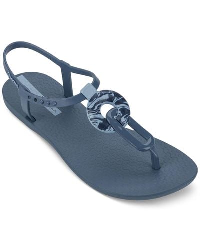 Ipanema Class Marble Fem Embellished T-strap Slingback Sandals - Blue