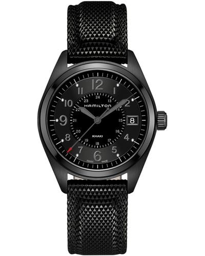 Hamilton Swiss Khaki Field Rubber Strap Watch 40mm H68401735 - Black