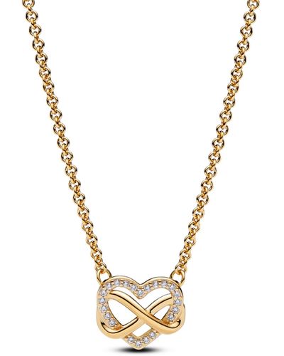 PANDORA Sparkling Infinity Heart Collier Necklace - Metallic