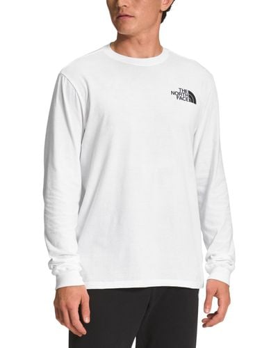The North Face Box Nse Standard-fit Logo Graphic Long-sleeve T-shirt - White