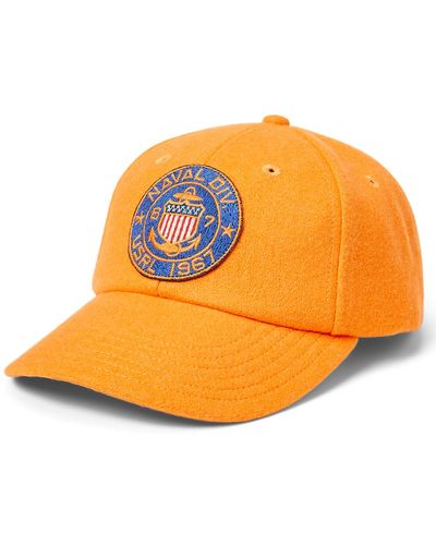 Polo Ralph Lauren Naval Patch Fitted Ball Cap - Orange