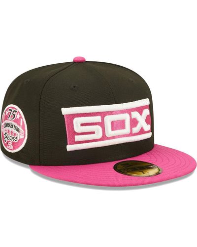 KTZ Black And Pink Chicago White Sox Comiskey Park 75th Anniversary Passion 59fifty Fitted Hat - Multicolor