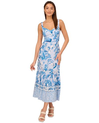 Adrianna Papell Printed Maxi Dress - Blue