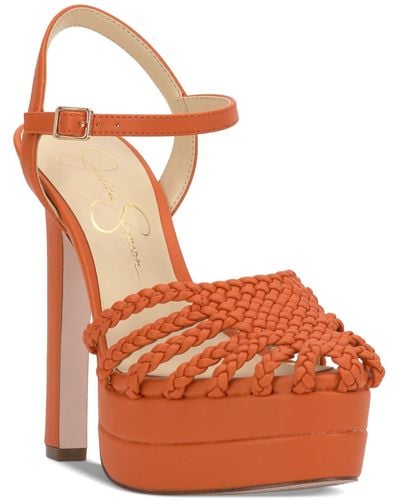 Jessica Simpson Inaia High Heel Platform Sandals - Orange
