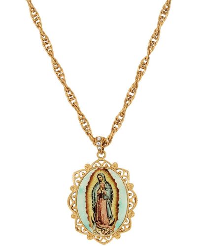 2028 Enamel Our Lady Of Guadalupe Necklace - Metallic