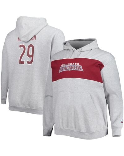 Profile Nathan Mackinnon Colorado Avalanche Big And Tall Player Lace-up Pullover Hoodie - Gray
