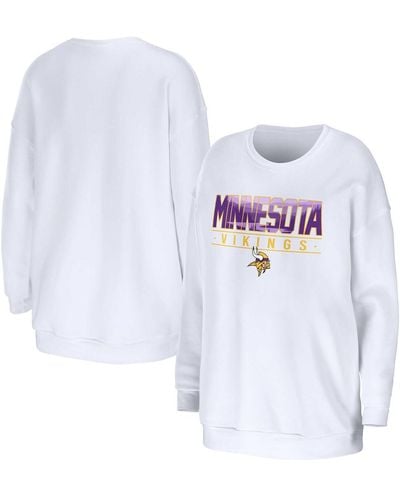 WEAR by Erin Andrews Minnesota Vikings Domestic Pullover Sweatshirt - White