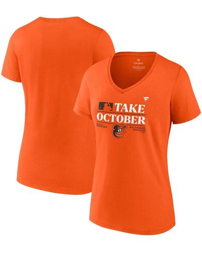 Fanatics Baltimore Orioles 2023 Postseason Locker Room V-neck T-shirt - Orange