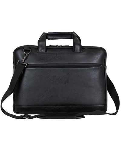 Kenneth Cole Faux Leather 16" Laptop Business Case - Black