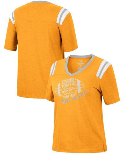 Colosseum Athletics Tennessee Volunteers 15 Min Early Football V-neck T-shirt - Orange