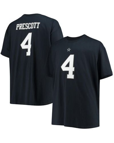 Dallas Cowboys Dak Prescott Big And Tall Player Name Number T-shirt - Blue