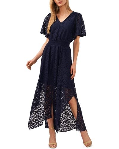 Cece Lace Batwing Sleeve Maxi Dress - Blue