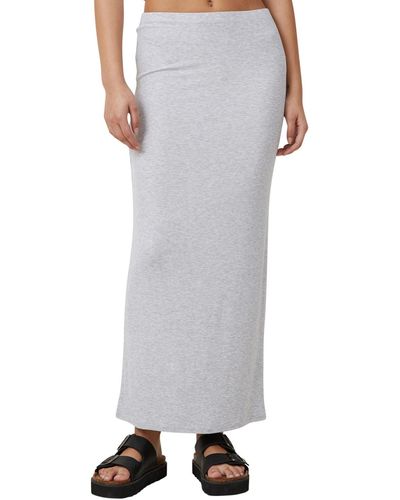 Cotton On Staple Rib Maxi Skirt - Gray