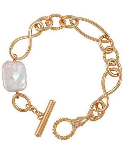 Vince Camuto 14k Gold-plated And Freshwater Cultivated Pearl Toggle Bracelet - Metallic