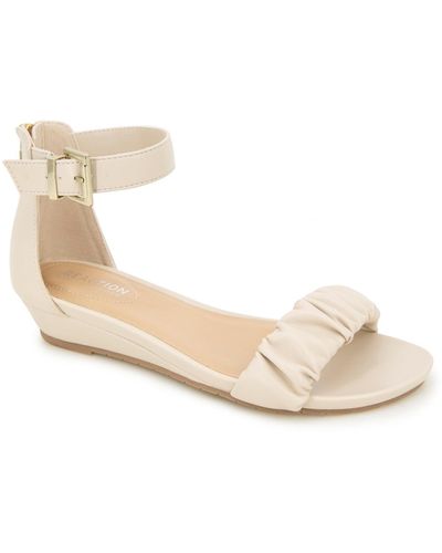 Kenneth Cole Great Scrunch Two-piece Wedge Sandals - White