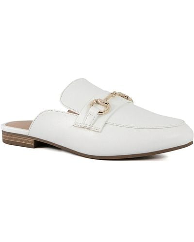 Sugar Beckette Mule Loafer Flats - White