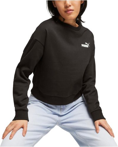 PUMA Active Essential Relaxed-fit Logo Crewneck Sweatshirt - Black