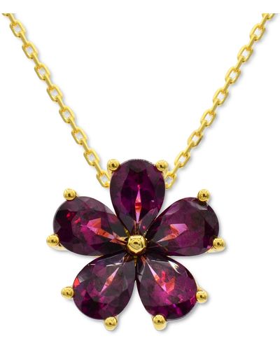 Macy's Flower 18" Pendant Necklace (3-3/4 Ct. T.w. - Purple