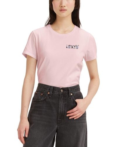 Levi's Perfect Graphic Logo Cotton T-shirt - Pink