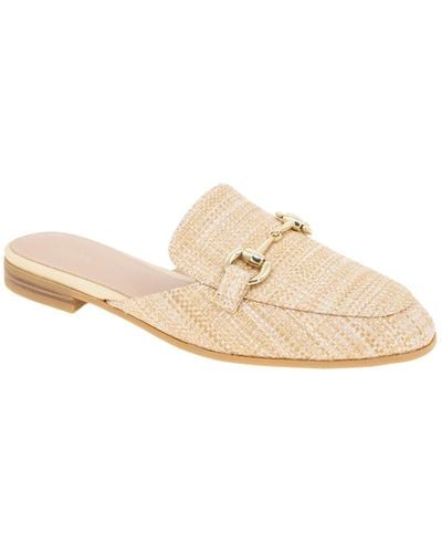 BCBGeneration Zorie Tailored Slip-on Loafer Mules - Natural