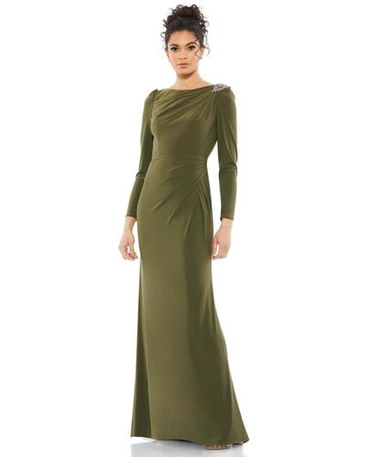 Mac Duggal Long Sleeve Gown - Green