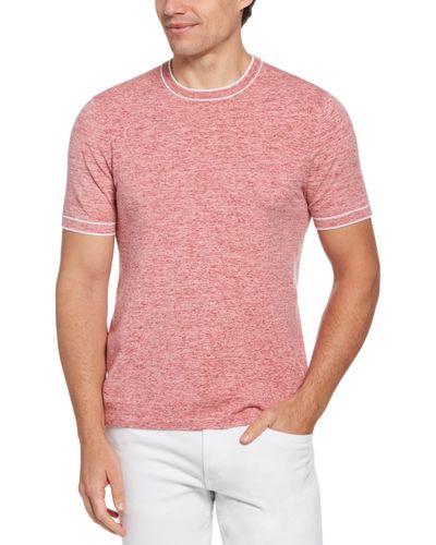 Perry Ellis Space-dyed Short Sleeve Crewneck T-shirt - Pink