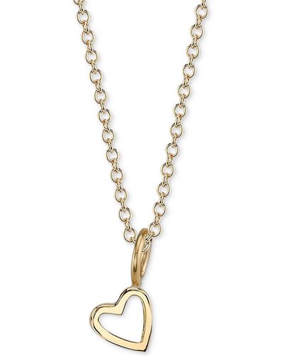 Sarah Chloe Heart Charm Pendant Necklace - Metallic