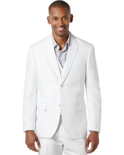 Perry Ellis Linen Suit Jacket - White