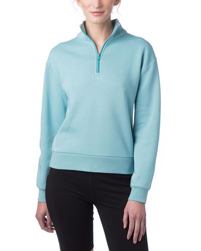 Alternative Apparel Cozy Fleece Mock-neck Sweatshirt - Blue