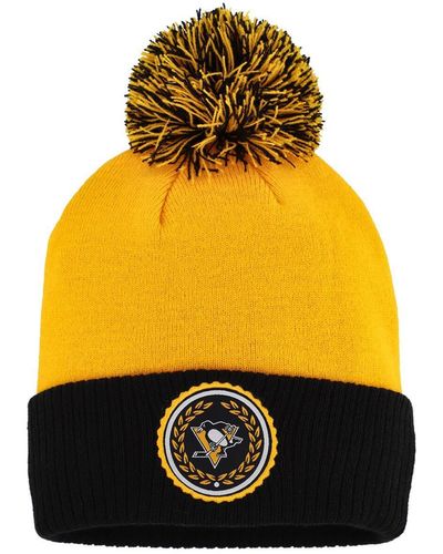 adidas Pittsburgh Penguins Laurel Cuffed Knit Hat - Yellow