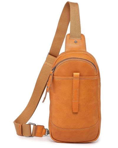 Old Trend Genuine Leather Sun-wing Sling Bag - Orange