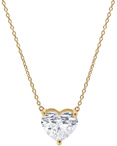 Badgley Mischka Certified Lab Grown Diamond Heart Solitaire Pendant Necklace (2 Ct. T.w. - Metallic