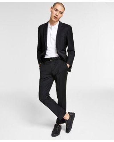 BOSS By Boss Slim Fit Superflex Stretch Solid Suit Separates - Black