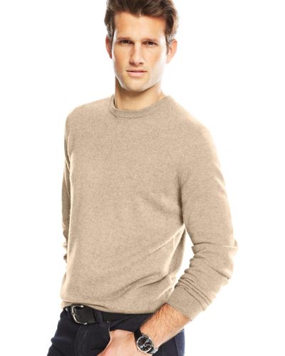 Club Room Cashmere Crew-neck Sweater - Natural