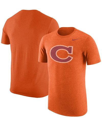 Nike Clemson Tigers Vintage-like Logo Tri-blend T-shirt - Orange