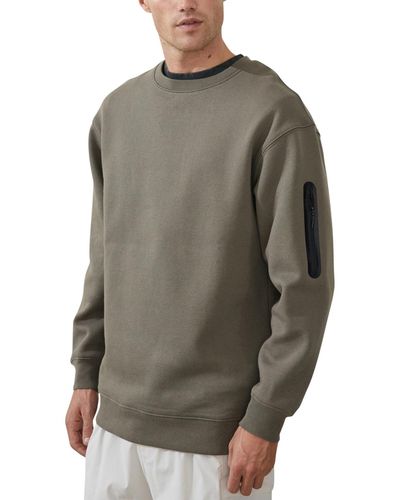 Cotton On Active Crew Fleece Sweatshirt - Gray