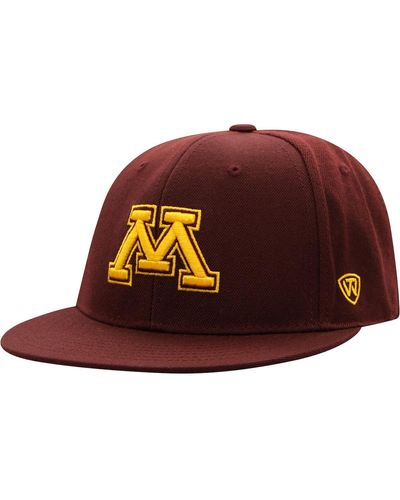 Top Of The World Minnesota Golden Gophers Team Color Fitted Hat - Red
