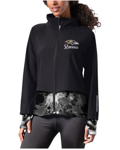 MSX by Michael Strahan Baltimore Ravens Grace Raglan Full-zip Running Jacket - Black