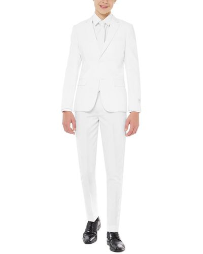Opposuits Teen Boys Knight Slim Fit Solid Suit - White