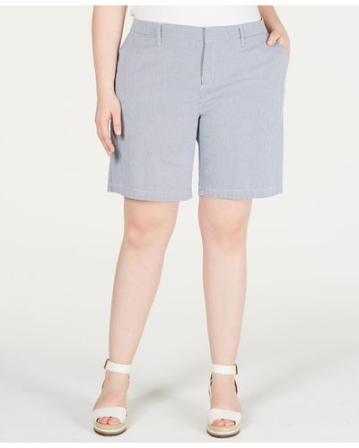 Tommy Hilfiger Plus Size Hollywood Chino Shorts, Created For Macy's - Blue