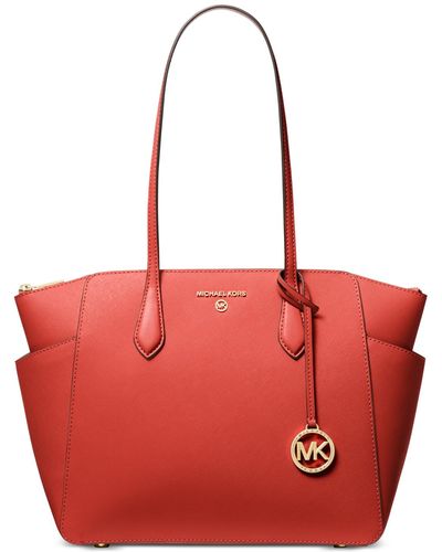 Michael Kors Michael Marilyn Medium Top-zip Leather Tote - Red