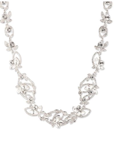 Givenchy Tone Crystal Pave Stone Collar Necklace - Natural