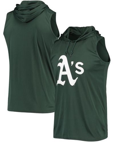 Stitches Oakland Athletics Sleeveless Pullover Hoodie - Green