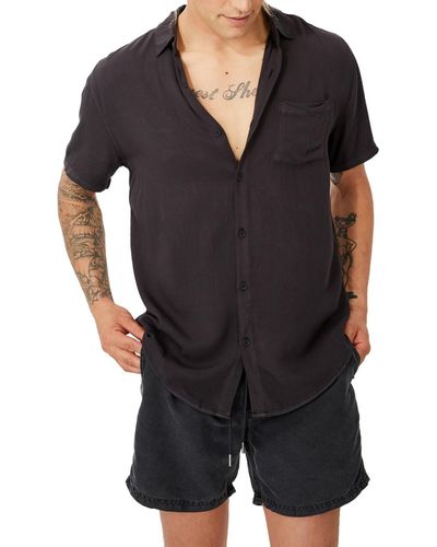 Cotton On Cuban Short Sleeve Shirt - Black