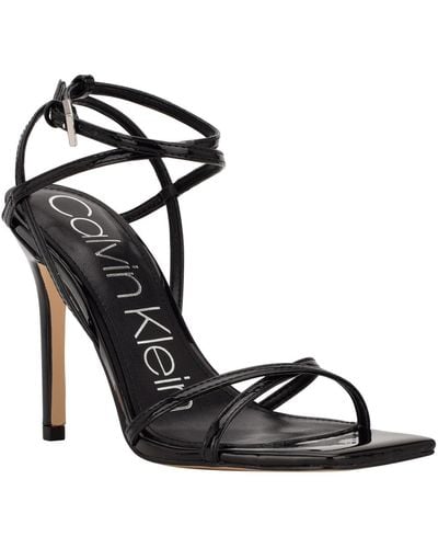 Calvin Klein Tegin Strappy Dress High Heel Sandals - Black