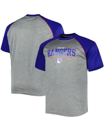 Profile New York Rangers Big And Tall Logo Raglan T-shirt - Blue