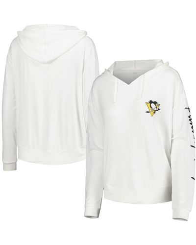 Concepts Sport Pittsburgh Penguins Accord Hacci Long Sleeve Hoodie T-shirt - White