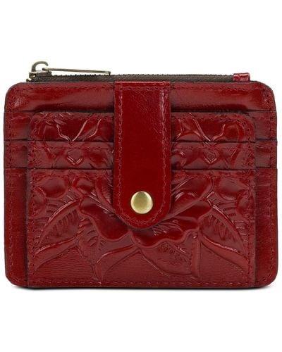 Patricia Nash Cassis Id Small Printed Leather Wallet - Red