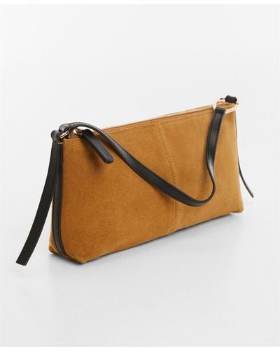 Mango Leather Shoulder Bag - Brown